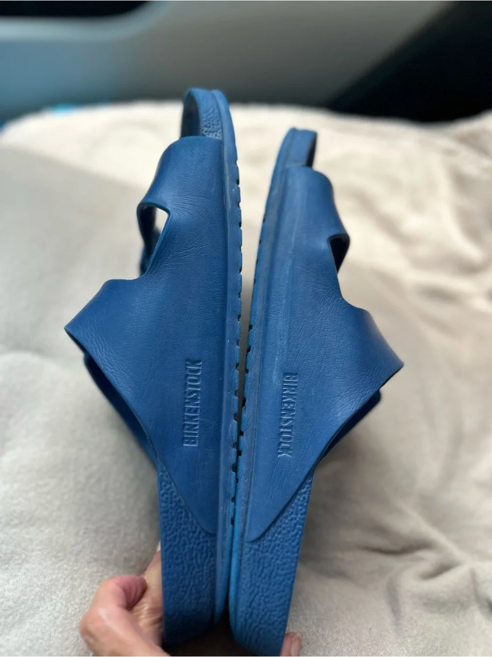 Mens Birkenstock Arizona EVA Blue Double-Buckle Slide Sandals size 12(45)